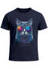 Herren T-Shirt Aufdruck Katze Cat Sommer Sonnenbrille Style Fashion Print Fashion Streetstyle Neverless®preview