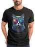 Herren T-Shirt Aufdruck Katze Cat Sommer Sonnenbrille Style Fashion Print Fashion Streetstyle Neverless®preview