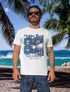 Herren T-Shirt Aufdruck Malibu Beach California Surf Classic Sonne Sommer Palmen Vintage Fashion Streetstyle Neverless®preview