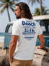 Herren T-Shirt Backprint Beach Social Club Surfer Grafik Sommer-Slogan – Kurzarm Freizeitshirt aus Baumwolle Fashion Streetstyle Neverless®preview