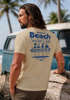 Herren T-Shirt Backprint Beach Social Club Surfer Grafik Sommer-Slogan – Kurzarm Freizeitshirt aus Baumwolle Fashion Streetstyle Neverless®preview