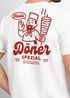 Herren T-Shirt Backprint Döner Spezial Funshirt mit witzigem Kebab Rückendruck Kurzarm Baumwollshirt Fashion Streetstyle Neverless®preview