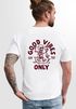 Herren T-Shirt Backprint Good Vibes Only Quitsche-Ente Motivprint Rückendruck Sommer Fashion Streetstyle Neverless®preview