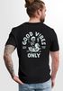 Herren T-Shirt Backprint Good Vibes Only Quitsche-Ente Motivprint Rückendruck Sommer Fashion Streetstyle Neverless®preview