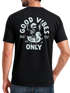 Herren T-Shirt Backprint Good Vibes Only Quitsche-Ente Motivprint Rückendruck Sommer Fashion Streetstyle Neverless®preview
