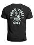 Herren T-Shirt Backprint Good Vibes Only Quitsche-Ente Motivprint Rückendruck Sommer Fashion Streetstyle Neverless®preview