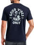 Herren T-Shirt Backprint Good Vibes Only Quitsche-Ente Motivprint Rückendruck Sommer Fashion Streetstyle Neverless®preview