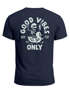 Herren T-Shirt Backprint Good Vibes Only Quitsche-Ente Motivprint Rückendruck Sommer Fashion Streetstyle Neverless®preview