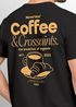 Herren T-Shirt Backprint Grafikshirt Rückendruck Coffee Croissant Kaffeeliebhaber Fashion Streetstyle Neverless®preview