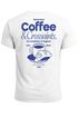 Herren T-Shirt Backprint Grafikshirt Rückendruck Coffee Croissant Kaffeeliebhaber Fashion Streetstyle Neverless®preview
