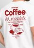 Herren T-Shirt Backprint Grafikshirt Rückendruck Coffee Croissant Kaffeeliebhaber Fashion Streetstyle Neverless®preview