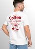 Herren T-Shirt Backprint Grafikshirt Rückendruck Coffee Croissant Kaffeeliebhaber Fashion Streetstyle Neverless®preview