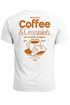 Herren T-Shirt Backprint Grafikshirt Rückendruck Coffee Croissant Kaffeeliebhaber Fashion Streetstyle Neverless®preview