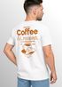 Herren T-Shirt Backprint Grafikshirt Rückendruck Coffee Croissant Kaffeeliebhaber Fashion Streetstyle Neverless®preview