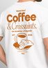 Herren T-Shirt Backprint Grafikshirt Rückendruck Coffee Croissant Kaffeeliebhaber Fashion Streetstyle Neverless®preview