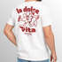 Herren T-Shirt Backprint La Dolce Vita Grafikshirt Schriftzug Fashion Streetstyle Neverless®preview