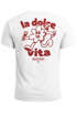 Herren T-Shirt Backprint La Dolce Vita Grafikshirt Schriftzug Fashion Streetstyle Neverless®preview