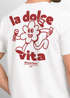 Herren T-Shirt Backprint La Dolce Vita Grafikshirt Schriftzug Fashion Streetstyle Neverless®preview