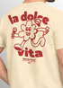 Herren T-Shirt Backprint La Dolce Vita Grafikshirt Schriftzug Fashion Streetstyle Neverless®preview