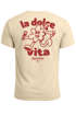 Herren T-Shirt Backprint La Dolce Vita Grafikshirt Schriftzug Fashion Streetstyle Neverless®preview