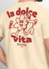 Herren T-Shirt Backprint La Dolce Vita Grafikshirt Schriftzug Fashion Streetstyle Neverless®preview