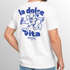 Herren T-Shirt Backprint La Dolce Vita Grafikshirt Schriftzug Fashion Streetstyle Neverless®preview