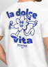 Herren T-Shirt Backprint La Dolce Vita Grafikshirt Schriftzug Fashion Streetstyle Neverless®preview