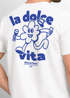 Herren T-Shirt Backprint La Dolce Vita Grafikshirt Schriftzug Fashion Streetstyle Neverless®preview