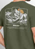 Herren T-Shirt Backprint Mountain Adventure Grafik Outdoor Nature Fashion Streetstyle Männer Neverless®preview