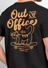 Herren T-Shirt Backprint Out of Office Grafikshirt Katze Schriftzug Fashion Streetstyle Neverless®preview