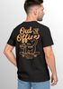 Herren T-Shirt Backprint Out of Office Grafikshirt Katze Schriftzug Fashion Streetstyle Neverless®preview