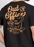 Herren T-Shirt Backprint Out of Office Grafikshirt Katze Schriftzug Fashion Streetstyle Neverless®preview