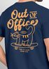 Herren T-Shirt Backprint Out of Office Grafikshirt Katze Schriftzug Fashion Streetstyle Neverless®preview