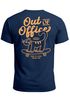 Herren T-Shirt Backprint Out of Office Grafikshirt Katze Schriftzug Fashion Streetstyle Neverless®preview