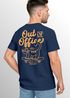 Herren T-Shirt Backprint Out of Office Grafikshirt Katze Schriftzug Fashion Streetstyle Neverless®preview