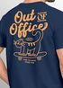 Herren T-Shirt Backprint Out of Office Grafikshirt Katze Schriftzug Fashion Streetstyle Neverless®preview