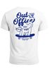 Herren T-Shirt Backprint Out of Office Grafikshirt Katze Schriftzug Fashion Streetstyle Neverless®preview