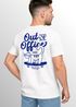 Herren T-Shirt Backprint Out of Office Grafikshirt Katze Schriftzug Fashion Streetstyle Neverless®preview