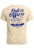 Herren T-Shirt Backprint Out of Office Grafikshirt Katze Schriftzug Fashion Streetstyle Neverless®preview