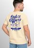 Herren T-Shirt Backprint Out of Office Grafikshirt Katze Schriftzug Fashion Streetstyle Neverless®preview