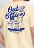 Herren T-Shirt Backprint Out of Office Grafikshirt Katze Schriftzug Fashion Streetstyle Neverless®preview