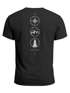 Herren T-Shirt Backprint Outdoor Elemente - Compass Mountains Tree - Grafikshirt Natur Symbole Printshirt Männer Fashion Streetstyle Neverless®preview