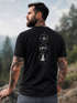 Herren T-Shirt Backprint Outdoor Elemente - Compass Mountains Tree - Grafikshirt Natur Symbole Printshirt Männer Fashion Streetstyle Neverless®preview