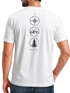 Herren T-Shirt Backprint Outdoor Elemente - Compass Mountains Tree - Grafikshirt Natur Symbole Printshirt Männer Fashion Streetstyle Neverless®preview