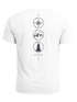 Herren T-Shirt Backprint Outdoor Elemente - Compass Mountains Tree - Grafikshirt Natur Symbole Printshirt Männer Fashion Streetstyle Neverless®preview