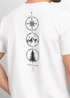 Herren T-Shirt Backprint Outdoor Elemente - Compass Mountains Tree - Grafikshirt Natur Symbole Printshirt Männer Fashion Streetstyle Neverless®preview