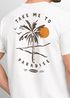 Herren T-Shirt Backprint Palmen Aufdruck Sommer Grafikshirt Urlaub Strand Fashion Streetstyle Printshirt Baumwolle Neverless®preview