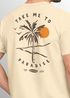Herren T-Shirt Backprint Palmen Aufdruck Sommer Grafikshirt Urlaub Strand Fashion Streetstyle Printshirt Baumwolle Neverless®preview