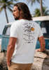 Herren T-Shirt Backprint Palmen Aufdruck Sommer Grafikshirt Urlaub Strand Fashion Streetstyle Printshirt Baumwolle Neverless®preview