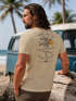 Herren T-Shirt Backprint Palmen Aufdruck Sommer Grafikshirt Urlaub Strand Fashion Streetstyle Printshirt Baumwolle Neverless®preview